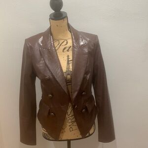 Veronica beard faux leather classic blazer.